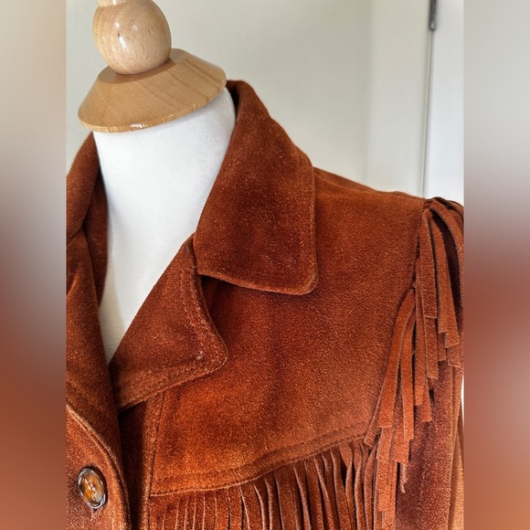 Vintage 70s Hideaway Suede Fringe Jacket – Boho Western Cowgirl Vibes - Picture 4 of 6